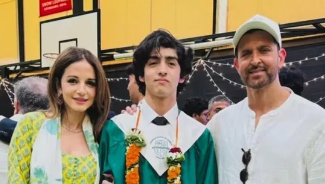 At their son Hrehaan Roshan's graduation ceremony, Hrithik Roshan and Sussanne Khan reconnect. Observe