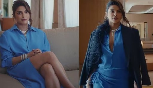 Priyanka Chopra Shines in Blue Valentino Midi Wrap Dress for Bulgari Docufilm, But It Comes with a Price Tag of ₹2.29 Lakh