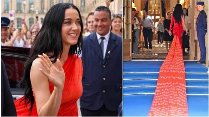 Katy Perry becomes well-known because to her incredible 500-foot train outfit.
